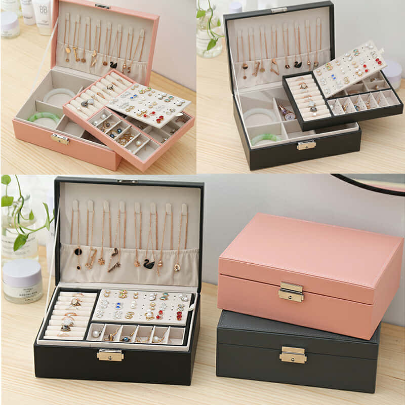 Double Layer Velvet High Quality Jewellery Box